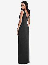 Rear View Thumbnail - Black Lux Jersey Draped Maxi - Sena