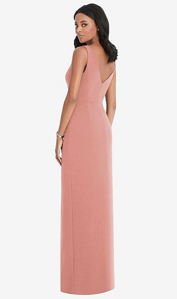 Back View - Desert Rose Lux Jersey Draped Maxi - Sena