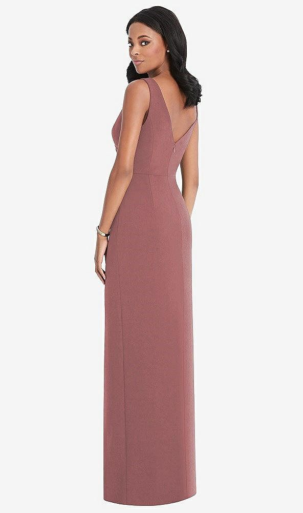 Back View - English Rose Lux Jersey Draped Maxi - Sena