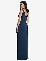 Rear View Thumbnail - Midnight Navy Lux Jersey Draped Maxi - Sena