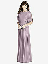 Front View Thumbnail - Lilac Dusk Split Sleeve Backless Maxi Dress - Lila