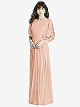 Front View Thumbnail - Pale Peach Split Sleeve Backless Maxi Dress - Lila