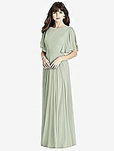 Front View Thumbnail - Celadon Split Sleeve Backless Maxi Dress - Lila