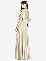 Rear View Thumbnail - Champagne Split Sleeve Backless Maxi Dress - Lila