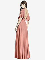 Rear View Thumbnail - Desert Rose Split Sleeve Backless Maxi Dress - Lila