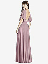 Rear View Thumbnail - Dusty Rose Split Sleeve Backless Maxi Dress - Lila