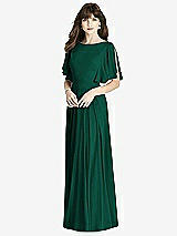 Front View Thumbnail - Hunter Green Split Sleeve Backless Maxi Dress - Lila