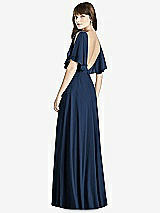 Rear View Thumbnail - Midnight Navy Split Sleeve Backless Maxi Dress - Lila