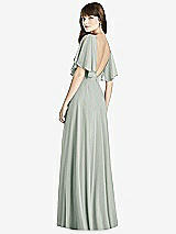 Rear View Thumbnail - Willow Green Split Sleeve Backless Maxi Dress - Lila