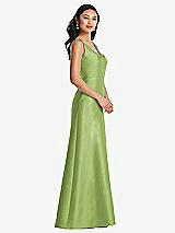 Side View Thumbnail - Mojito Pleated Bodice Open-Back Maxi Dress with Pockets