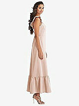 Side View Thumbnail - Cameo Ruffled Convertible Sleeve Midi Dress