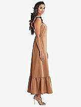 Side View Thumbnail - Toffee Ruffled Convertible Sleeve Midi Dress