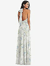 Alt View 4 Thumbnail - Bleu Garden High Neck Halter Backless Maxi Dress
