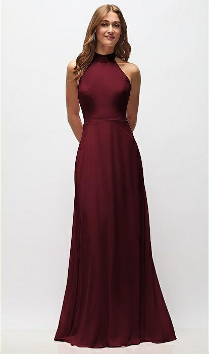 Bridesmaid Dress Halter Neck Chiffon Maxi Dress MACloth Halter O