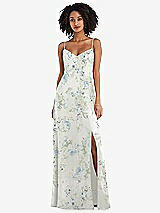 Front View Thumbnail - Bleu Garden Tie-Back Cutout Maxi Dress with Front Slit