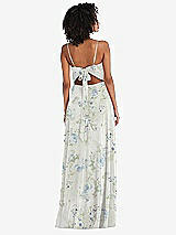 Rear View Thumbnail - Bleu Garden Tie-Back Cutout Maxi Dress with Front Slit