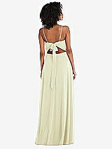Rear View Thumbnail - Butter Yellow Tie-Back Cutout Maxi Dress with Front Slit