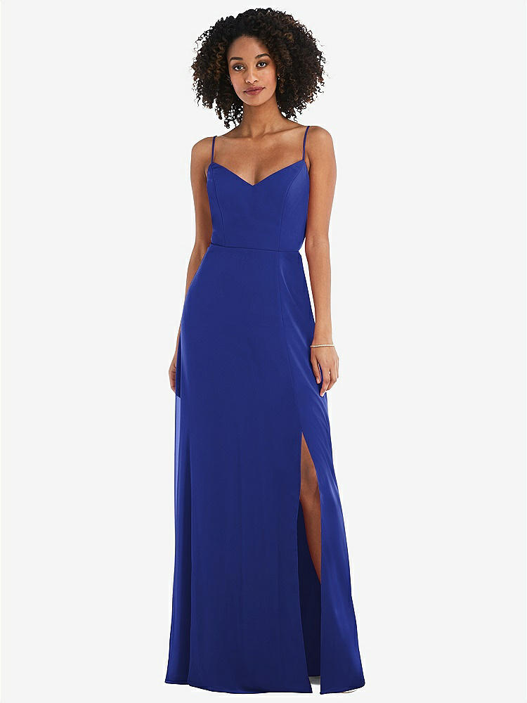 V-neck Blouson Bodice Chiffon Maxi Bridesmaid Dress In V-neck Blouson Bodice Chiffon Maxi Bridesmaid Dress In