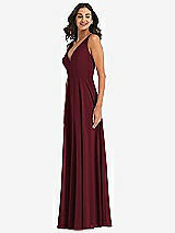 Alt View 4 Thumbnail - Cabernet Deep V-Neck Chiffon Maxi Dress