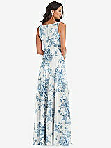 Alt View 5 Thumbnail - Cottage Rose Dusk Blue Deep V-Neck Chiffon Maxi Dress