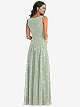 Alt View 5 Thumbnail - Vintage Primrose Sage Deep V-Neck Chiffon Maxi Dress