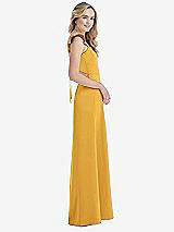Side View Thumbnail - NYC Yellow Ruffled Sleeve Tie-Back Maxi Dress