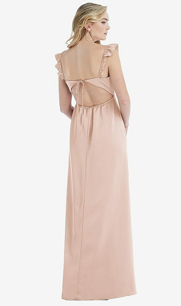 Back View - Cameo Ruffled Sleeve Tie-Back Maxi Dress