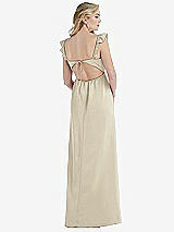 Rear View Thumbnail - Champagne Ruffled Sleeve Tie-Back Maxi Dress