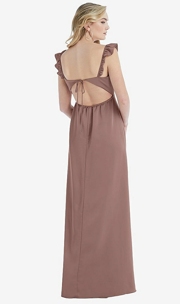 Back View - Sienna Ruffled Sleeve Tie-Back Maxi Dress