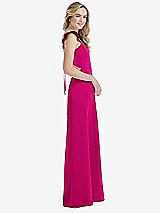 Side View Thumbnail - Think Pink Ruffled Sleeve Tie-Back Maxi Dress