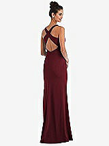 Front View Thumbnail - Cabernet Criss-Cross Cutout Back Maxi Dress with Front Slit