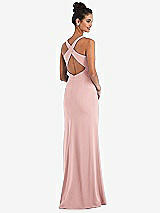 Front View Thumbnail - Rose Criss-Cross Cutout Back Maxi Dress with Front Slit