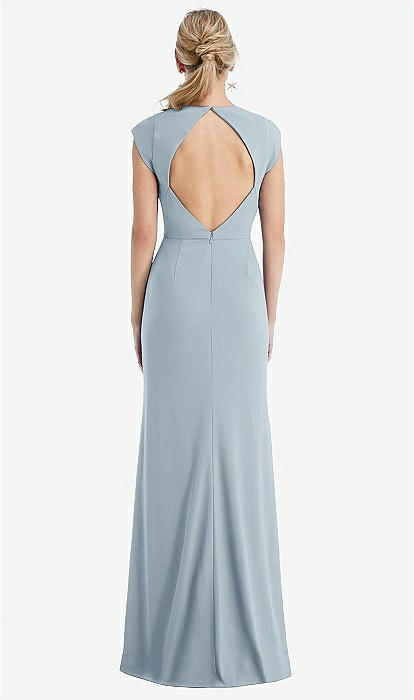 Cap Sleeve Open-back Trumpet Bridesmaid Dress With Front