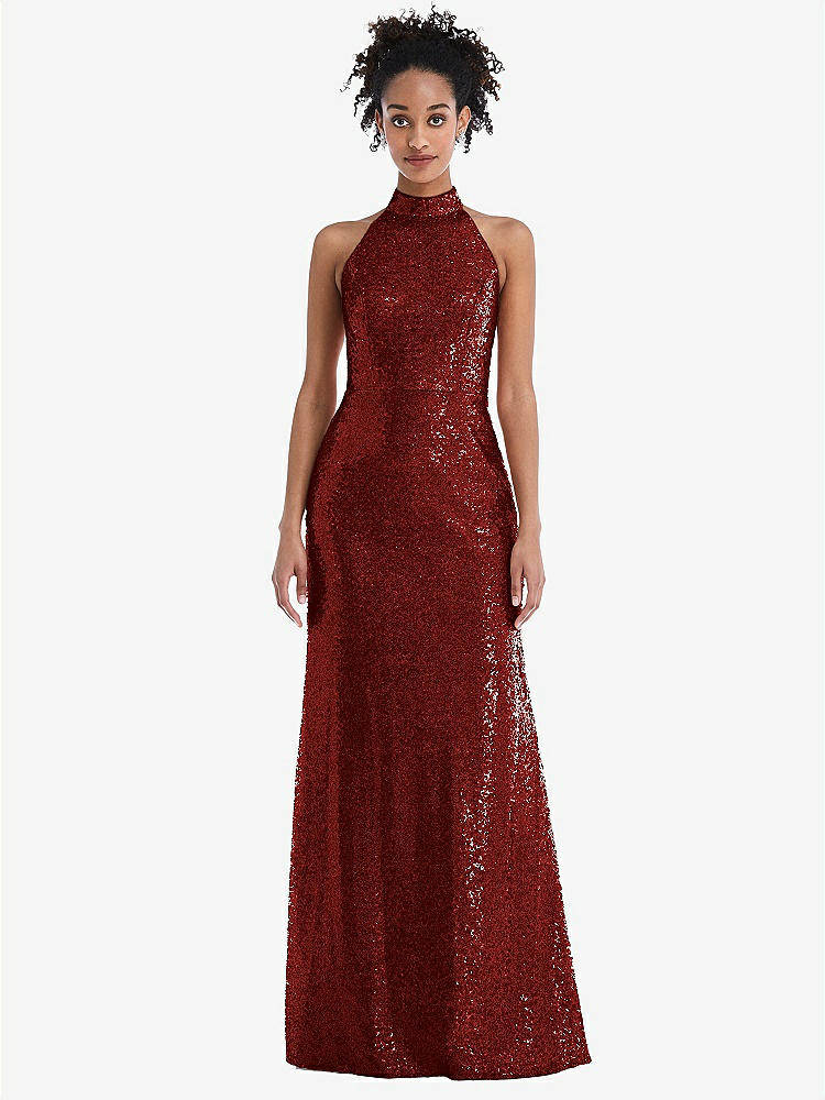 Cap Sleeve Wrap Bodice Sequin Maxi Bridesmaid Dress In