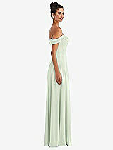 Alt View 3 Thumbnail - Mint Green Off-the-Shoulder Draped Neckline Maxi Dress