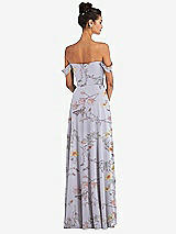 Alt View 2 Thumbnail - Butterfly Botanica Silver Dove Off-the-Shoulder Draped Neckline Maxi Dress