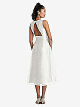 Rear View Thumbnail - Starlight Bateau Neck Open-Back Pleated Skirt Midi Dress