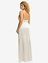 Rear View Thumbnail - Ivory Cowl-Neck Draped Wrap Maxi Dress with Front Slit