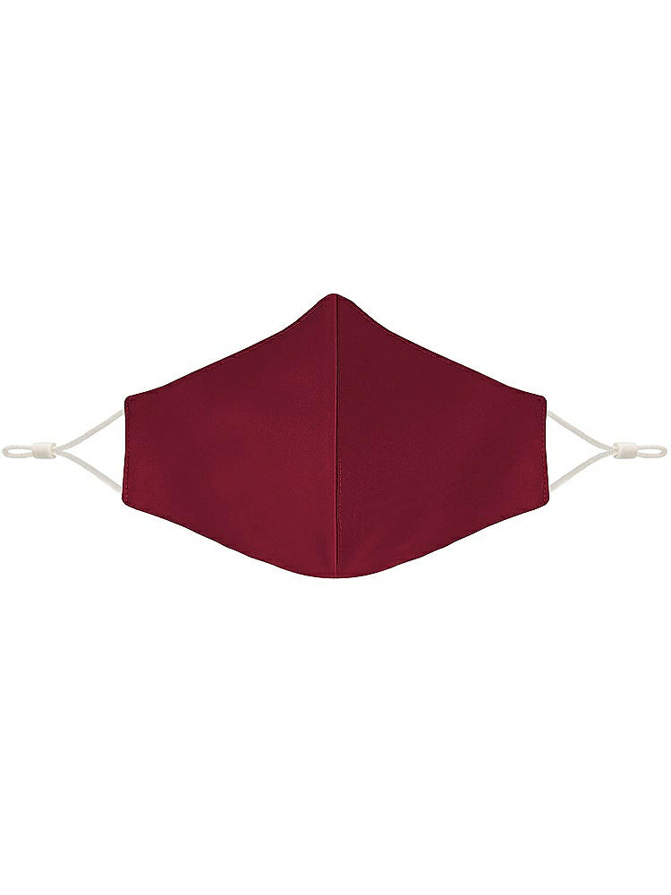 Front View - Burgundy Satin Twill Reusable Face Mask