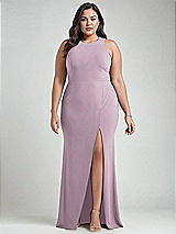 Alt View 1 Thumbnail - Suede Rose & Mist Cutout Open-Back Halter Maxi Dress with Scarf Tie