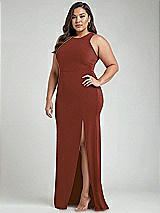 Alt View 2 Thumbnail - Auburn Moon & Mist Cutout Open-Back Halter Maxi Dress with Scarf Tie