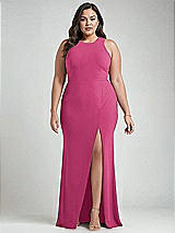 Alt View 1 Thumbnail - Tea Rose & Mist Cutout Open-Back Halter Maxi Dress with Scarf Tie