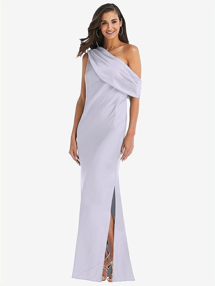 One-shoulder Puff Sleeve Maxi Bias Bridesmaid Dress With