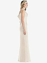 Side View Thumbnail - Oat Asymmetrical One-Shoulder Cowl Maxi Slip Dress