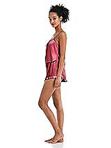 Side View Thumbnail - Nectar Satin Ruffle-Trimmed Lounge Shorts with Pockets - Cali