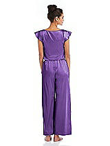 Rear View Thumbnail - Pansy Satin Ankle Wide-Leg Lounge Pants - Vic