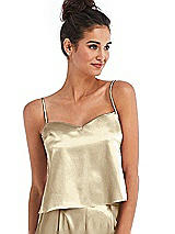 Front View Thumbnail - Banana Split Back Satin Cami Top with Slim Straps