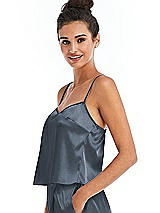 Side View Thumbnail - Silverstone Split Back Satin Cami Top with Slim Straps