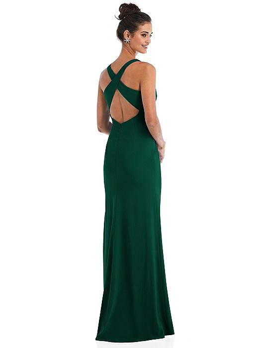 Criss-Cross Cutout Back Maxi Dress with Front Slit