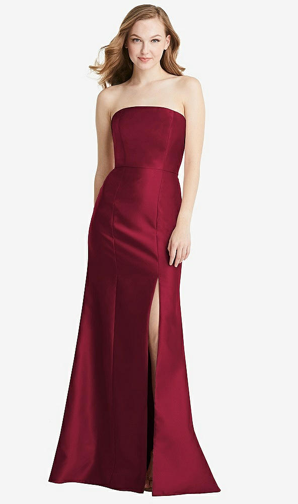 Front View - Burgundy Bella Bridesmaids Dress BB133